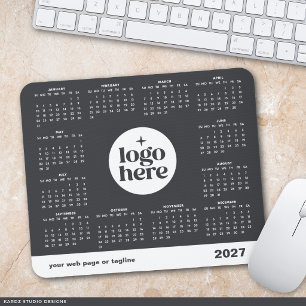 Grey Corporate Logo 2027 Mouse Pad Calendar