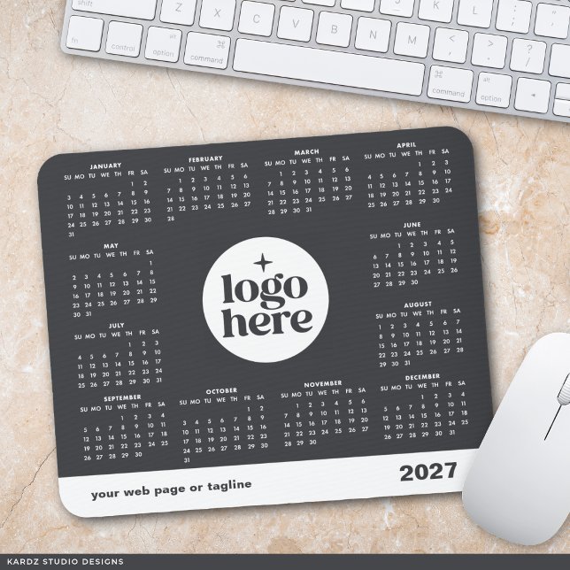 Grey Corporate Logo 2027 Mouse Pad Calendar (Creator Uploaded)