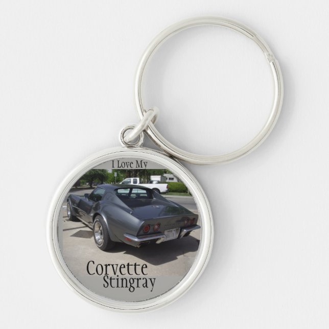 Grey Corvette Stingray Key Chain (Front)