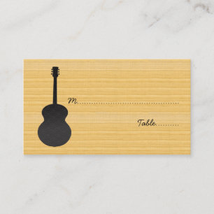 Grey Country Guitar Place Card