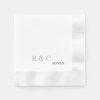 Grey Couple Initials & Last Name Simple Cocktail