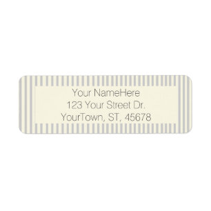 Grey Cream Farmhouse Chic Ticking Stripe