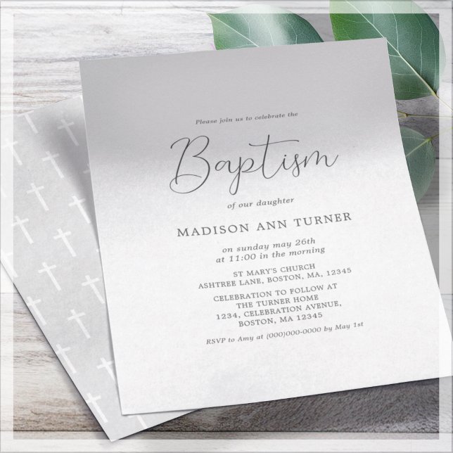Grey Cross | Baptism Budget Invitation Flyer (Creator Uploaded)