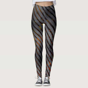 Grey cross-cut stripes or carbon ribbons? Gold red Leggings