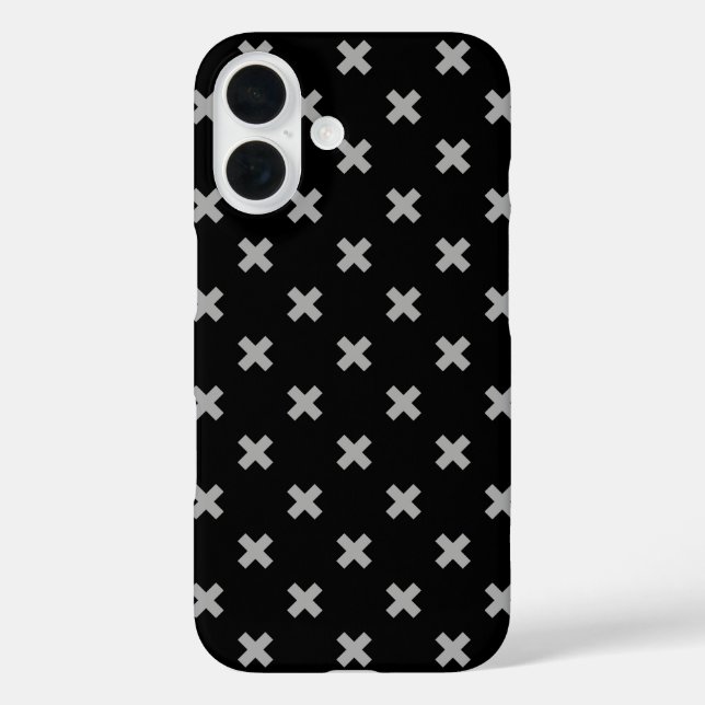Grey cross stitches on black Case-Mate iPhone case (Back)