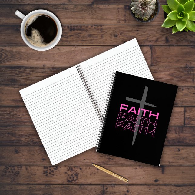 Grey Cross with Pink Faith Word Notebook (Creator Uploaded)