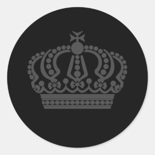 Grey crown classic round sticker