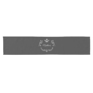 Grey Crown Crest Personalised Short Table Runner