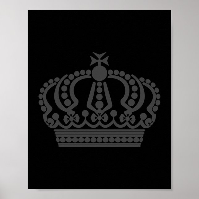Grey crown with black background poster (Front)