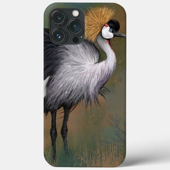 Grey Crowned Crane Bird Case-Mate iPhone Case (Back)