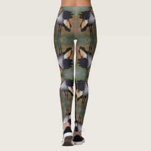 Grey Crowned Crane Leggings