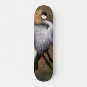 Grey Crowned Crane Skateboard