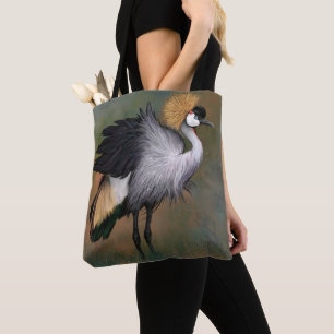 Grey Crowned Crane Tote Bag