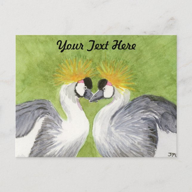 Grey Crowned Cranes Postcard (Front)