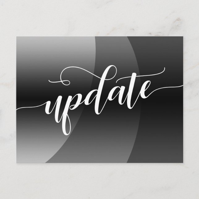 Grey Curves Postponed Wedding Update Notice Postcard (Front)
