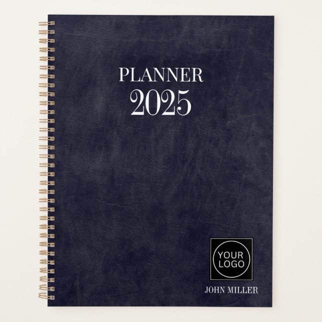 Grey Custom 2025 Company Logo Simple Office Planner (Front)