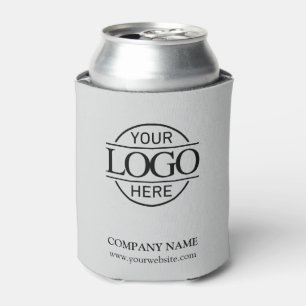 Grey Custom Business Logo Double Sided Promotional Can Cooler