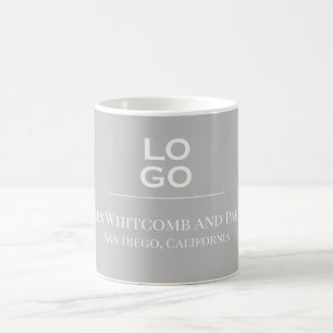 Grey Custom Business or Company Logo Coffee Mug