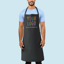 Grey Custom Company Apron with Logo Personalised