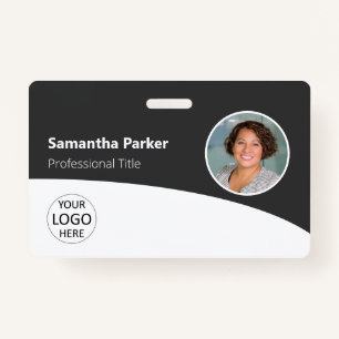 Grey Custom Employee - Photo, Logo, Barcode, Name ID Badge