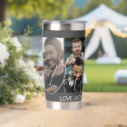 Grey Custom Four Photo Collage Best Dad Ever