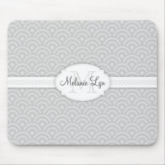 (Grey) Custom Monogram and Name Mouse Mat