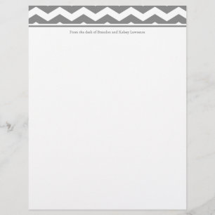 Grey Custom Stationery w/ Signature Heading Text