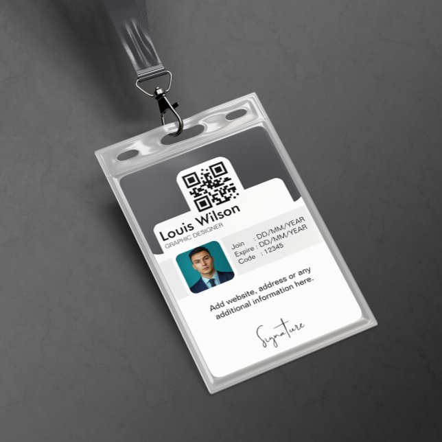 Grey | Customisable Employee ID Company Security Badge (Creator Uploaded)