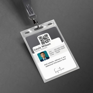 Grey | Customisable Employee ID Company Security ID Badge