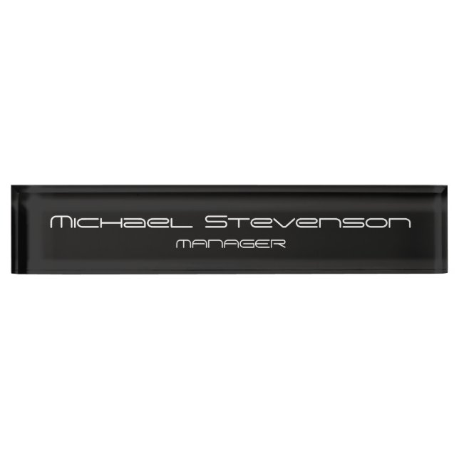 Grey Customise Text Professional Desk Nameplate (Front)