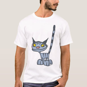 Grey Cute and Cool Kitty cartoon T-shirt