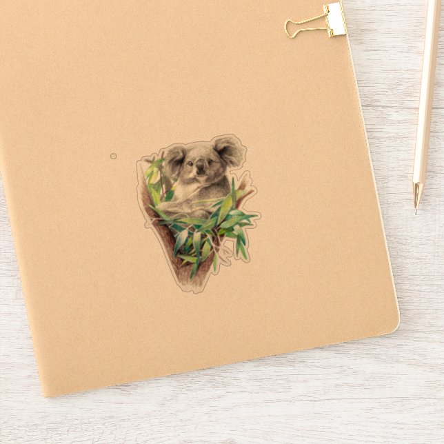 Grey cute Koala sticker (Notebook)