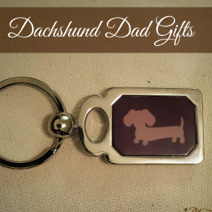 Grey Dachshund Masculine Keychain key ring