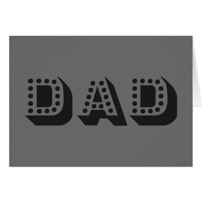 Grey DAD, You Customise Father's Day Greeting Card (Front Horizontal)