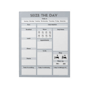 Grey Daily Planner ADHD Productivity Planner Notepad