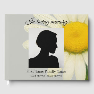 Grey daisy funeral guest book