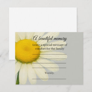 Grey daisy Memorial Message Card