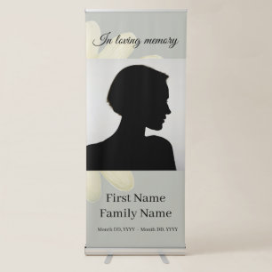 Grey daisy memorial  retractable banner