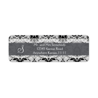 Grey Damask Label