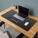 Grey dark Gradient Geometric Mesh Pattern monogram Desk Mat<br><div class="desc">Monogram Personalise with your custom initial and name. Unique cool desk mat for his office,  room,  work,  man cave,  gaming room.. 
Grey Gradient Geometric Mesh Pattern. Subtle modern design Elegant and cool Triangle geometric mesh with black white grey gradient.</div>