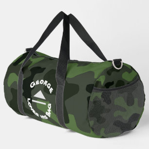 Grey dark green camouflage no.14 print duffle bag