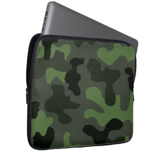 Grey dark green camouflage no.14 print  laptop sleeve