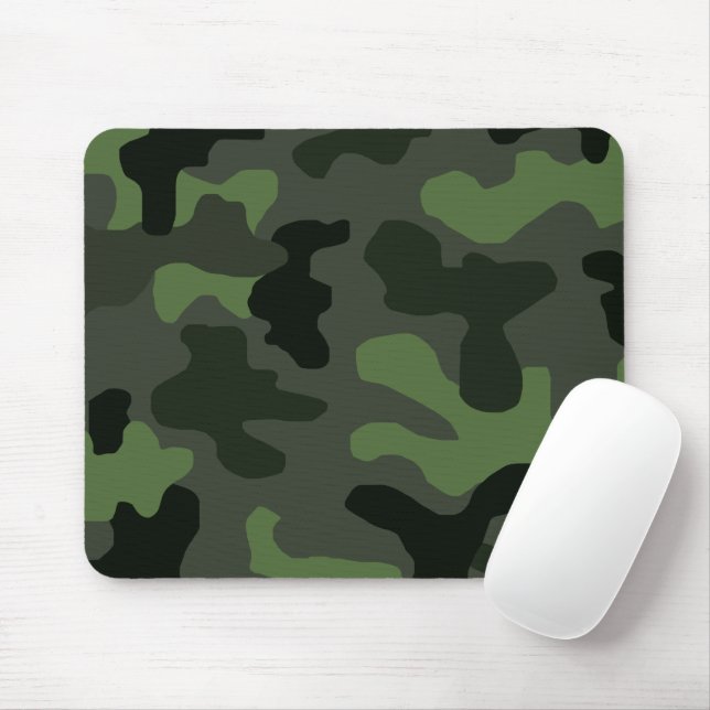 Grey dark green camouflage no.14 print  mouse mat (With Mouse)
