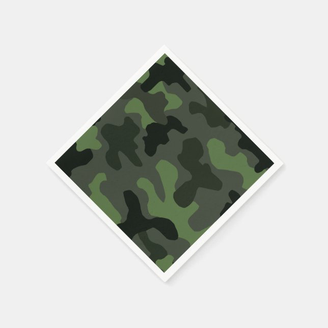 Grey dark green camouflage no.14 print  napkin (Corner)