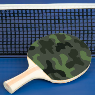 Grey dark green camouflage no.14 print  ping pong paddle