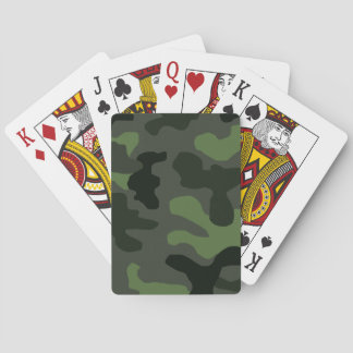 Grey dark green camouflage no.14 print  playing cards