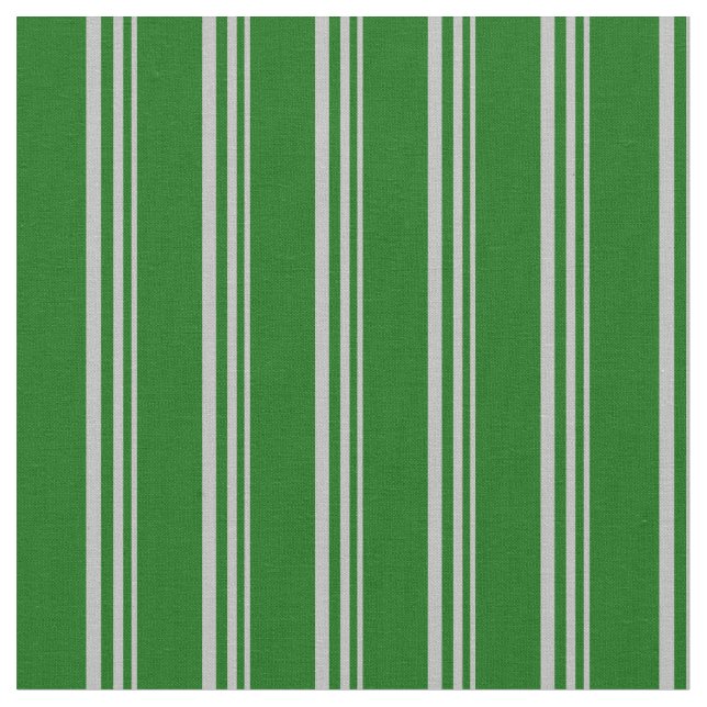 Grey & Dark Green Coloured Lines/Stripes Pattern Fabric (Close Up)