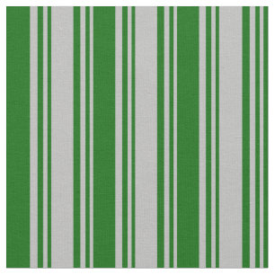 Grey & Dark Green Lined Pattern Fabric