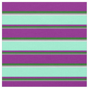 Grey, Dark Green, Purple, Aquamarine, and Lavender Fabric