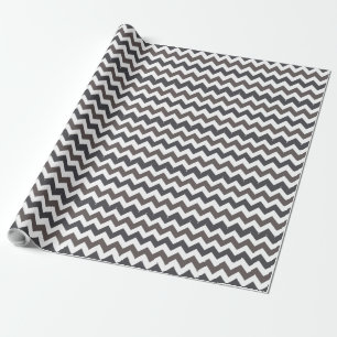 Grey Dark Liver Chevron Zigzap Pattern Wrapping Paper